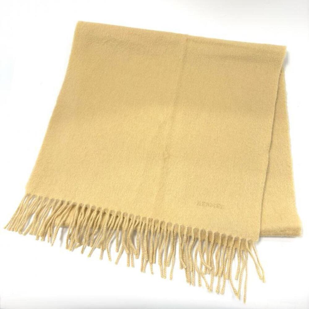Hermes Cashmere Scarf/Stole, Beige, with Fringe
